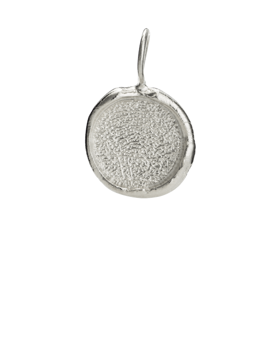 Organic Fingerprint White Gold Keepsake Pendant